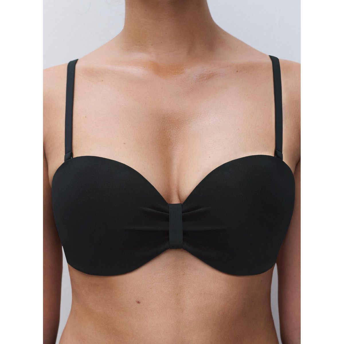 Haut de maillot de bain bandeau coques bretelles amovibles ICON noir, CHANTELLE