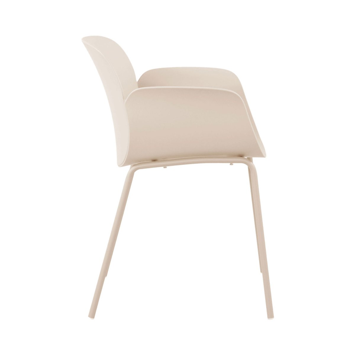 Lot de 4 fauteuils de table intérieur et extérieur en plastique et métal- ACAPULCO beige, DRAWER