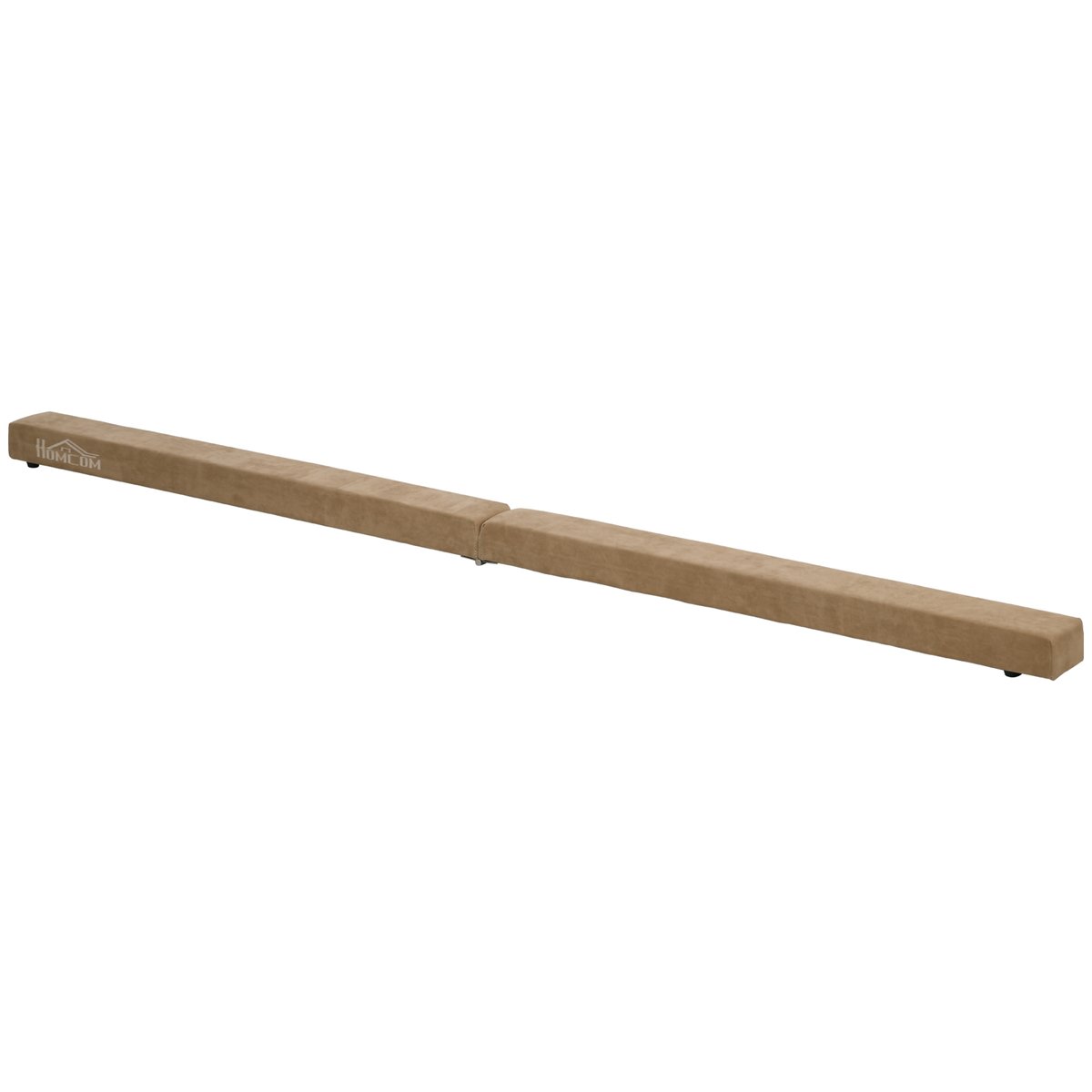 Poutre gymnastique pliable 210 cm bois de pin toucher daim marron marron, HOMCOM