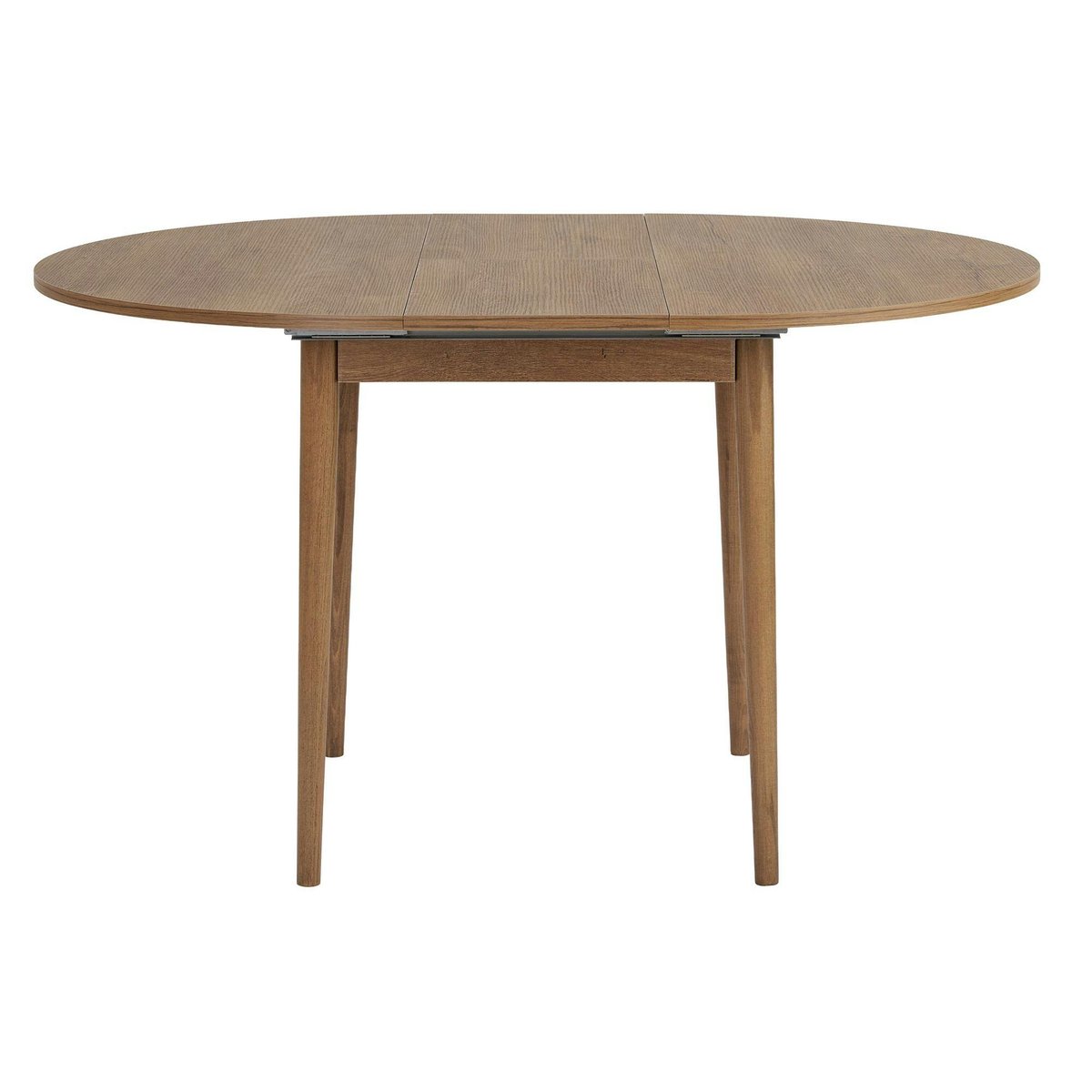 Table ronde extensible 4/6 places en mélaminé MARFA chêne brun, PIER IMPORT