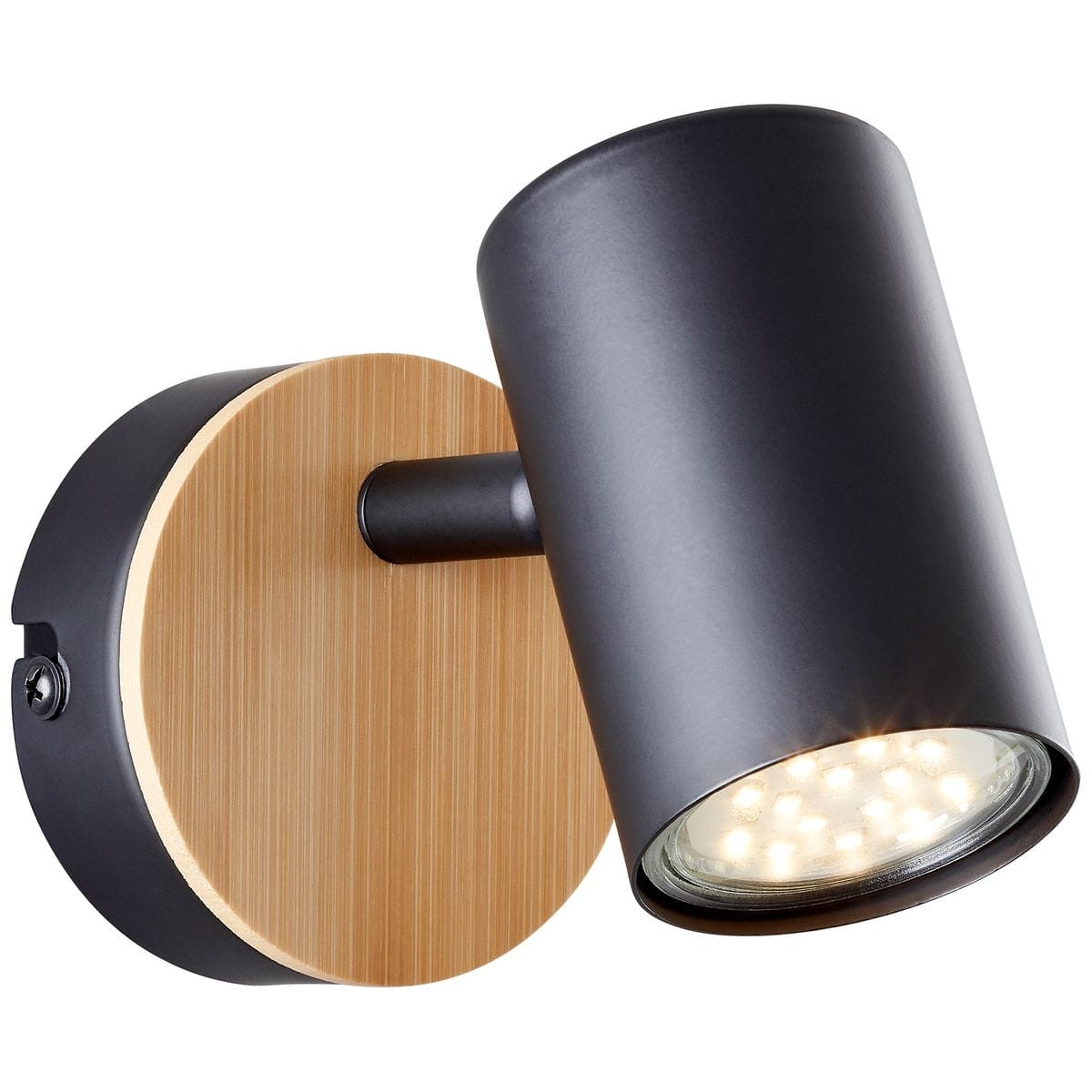 Applique    NIELS noir mat-naturel, BRILLIANT