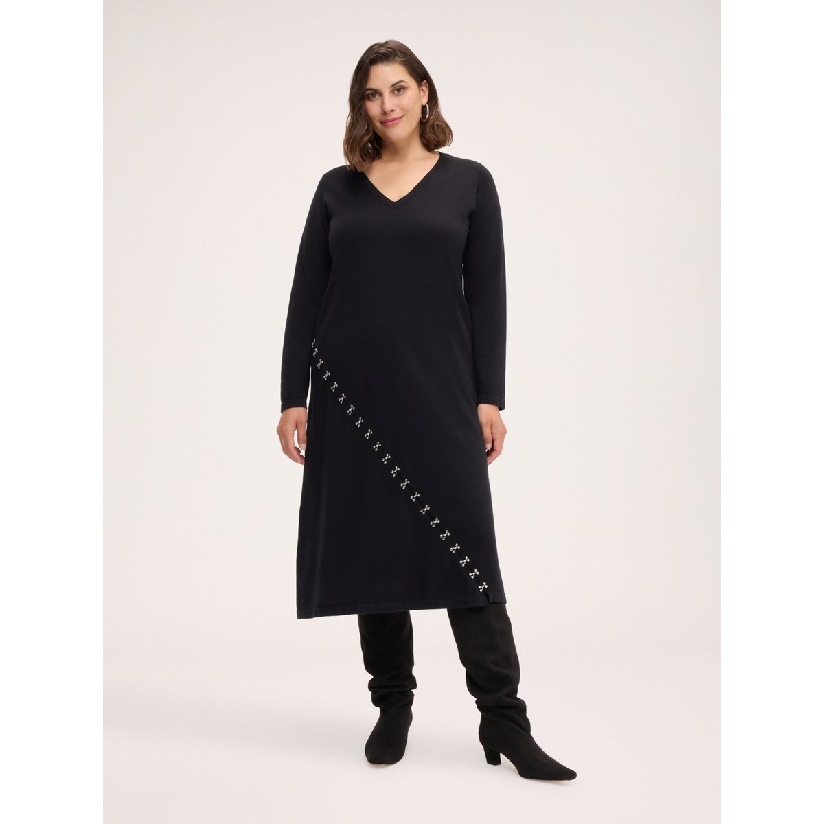 Robe avec applications noir, FIORELLA RUBINO