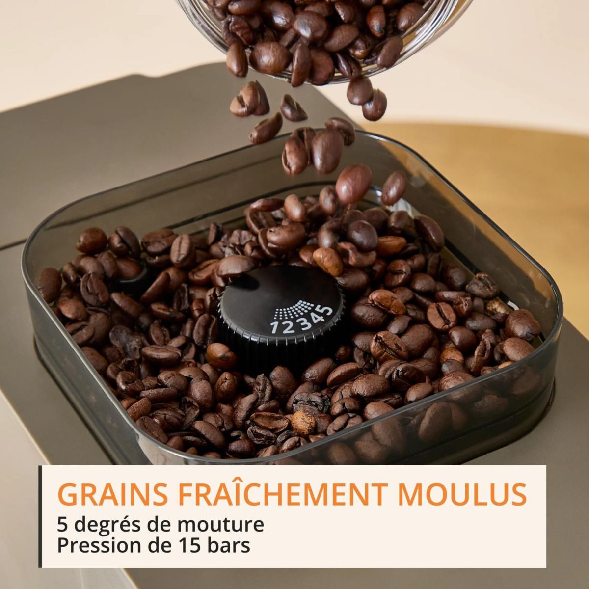 Expresso Broyeur Coffee Crush Experience, Machine à café à grains ultra compacte SA403BE0 couleur unique, KRUPS