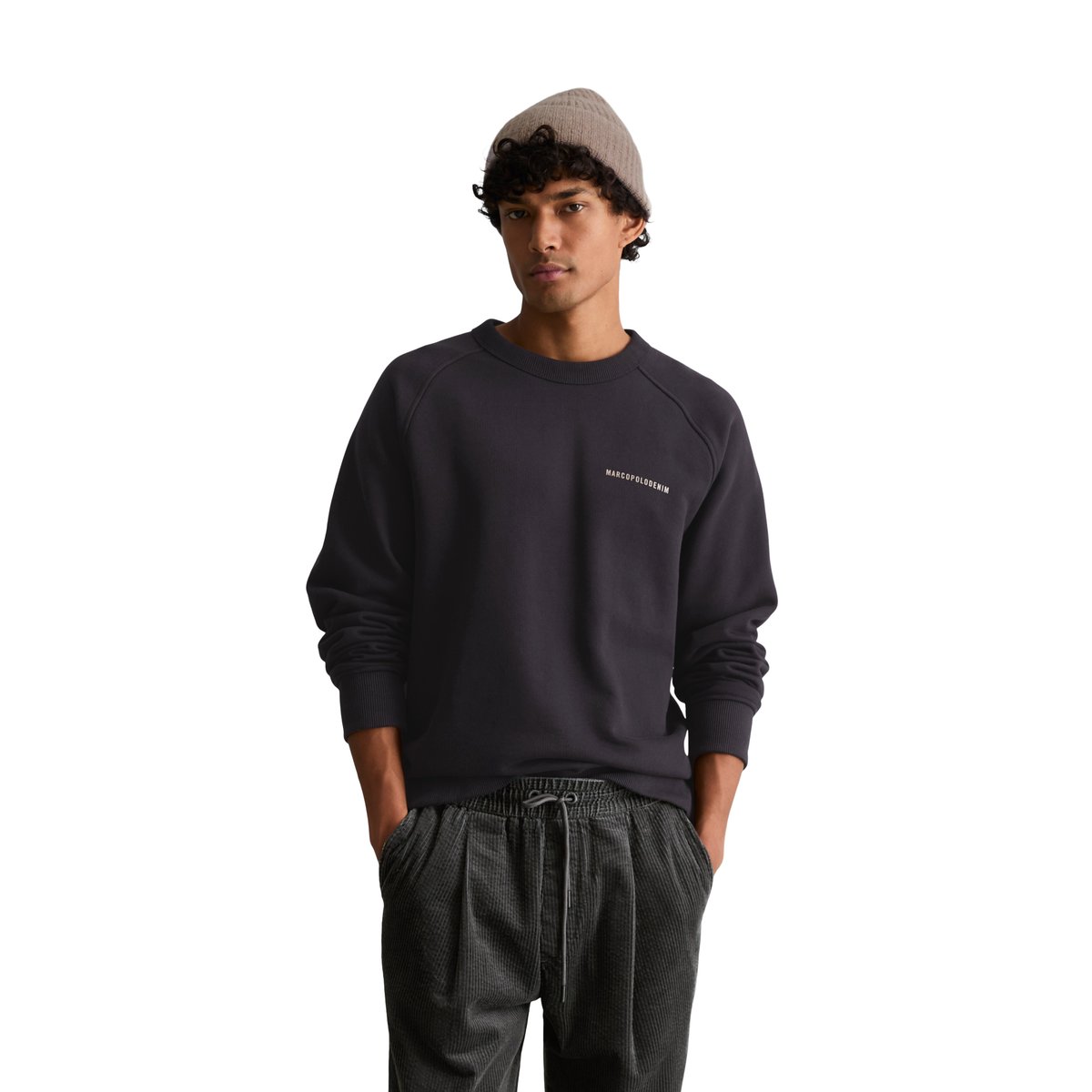 Sweat-shirt ample à la texture marquée noir, MARC O’POLO DENIM