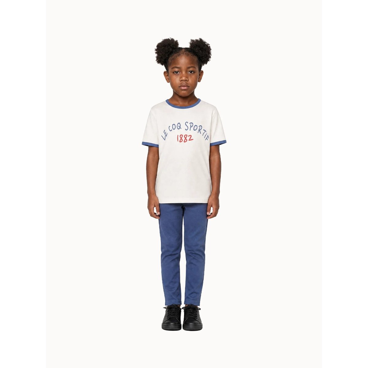 T-shirt en jersey de coton bicolore Tricolores white, LE COQ SPORTIF