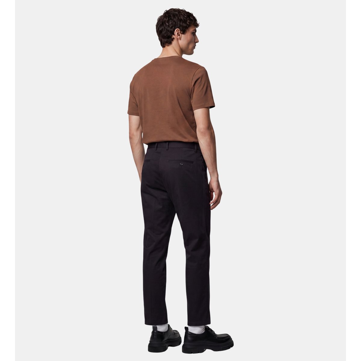 Pantalon single chino en coton noir, GALERIES LAFAYETTE