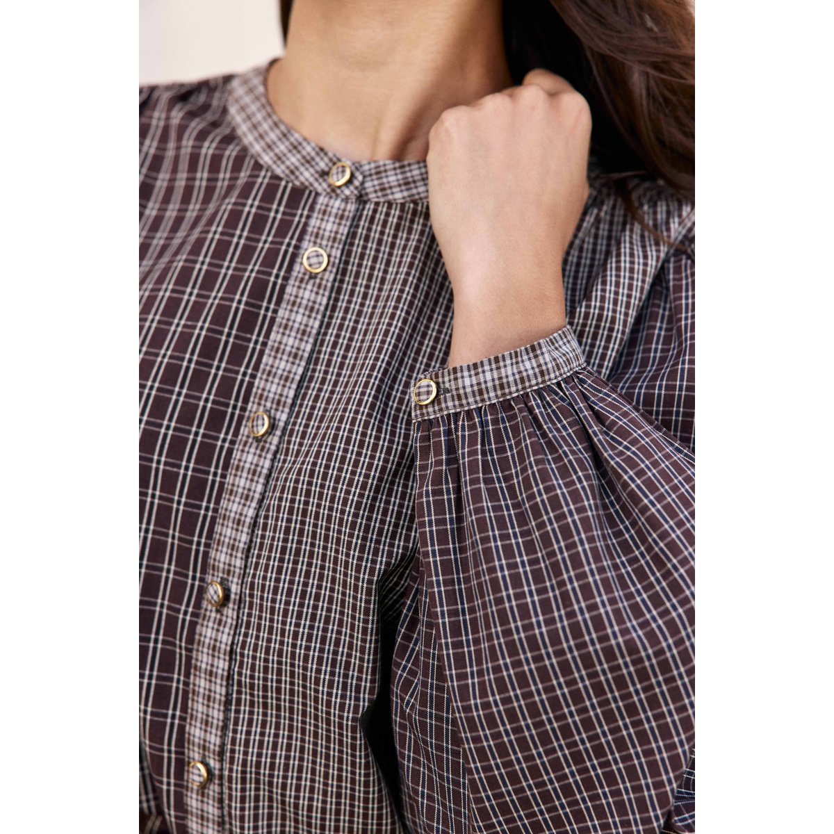 BLOUSE imprimé à carreaux BEXIA 16-marron, LA PETITE ETOILE