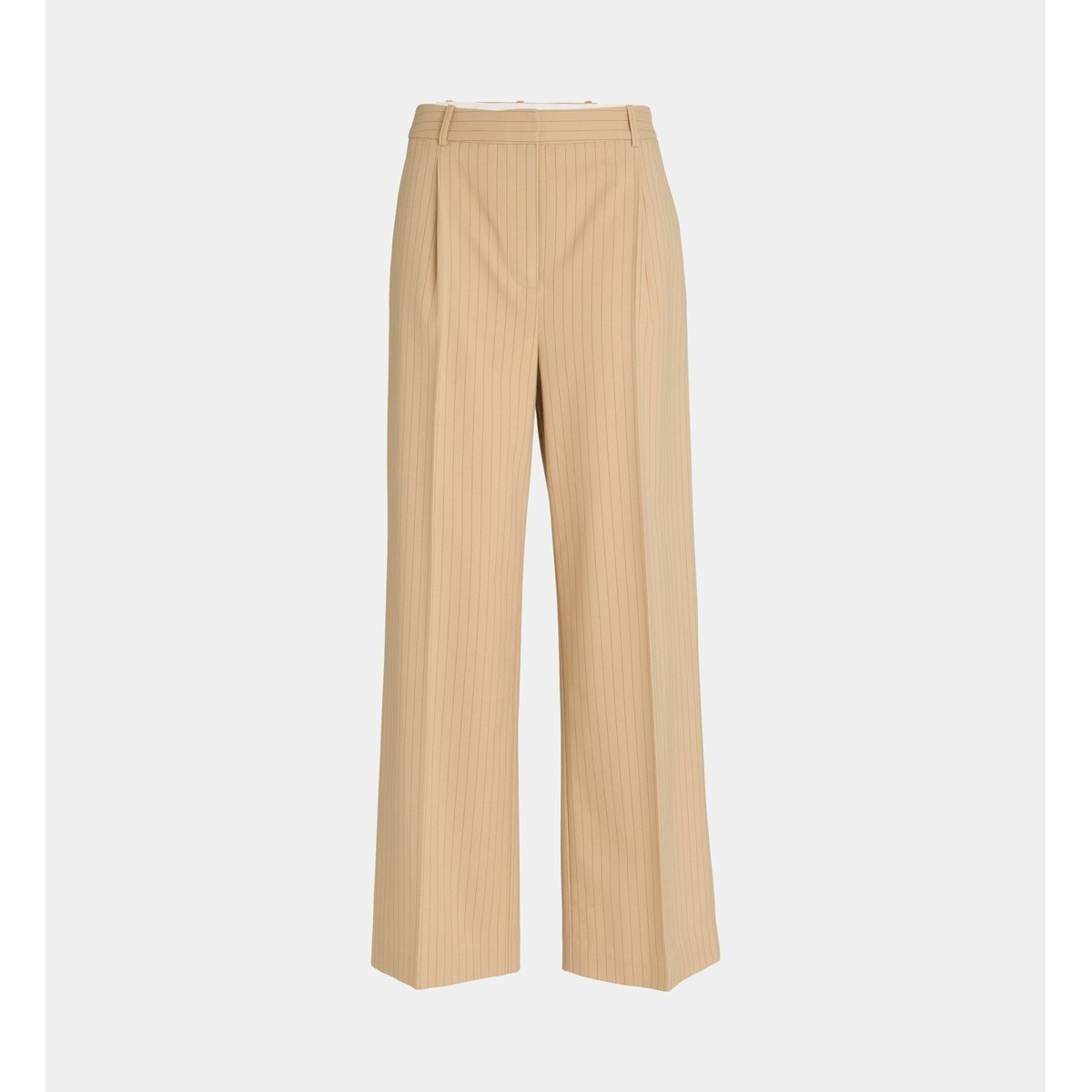 Pantalon dickens ten rayé droit beige clair, GALERIES LAFAYETTE