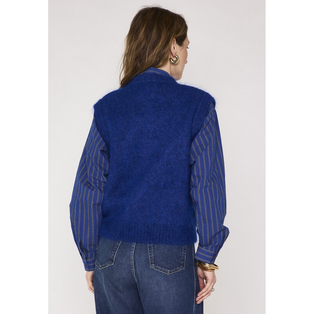 Gilet sans manches en mohair LOULOU bleu roi, Maison 123