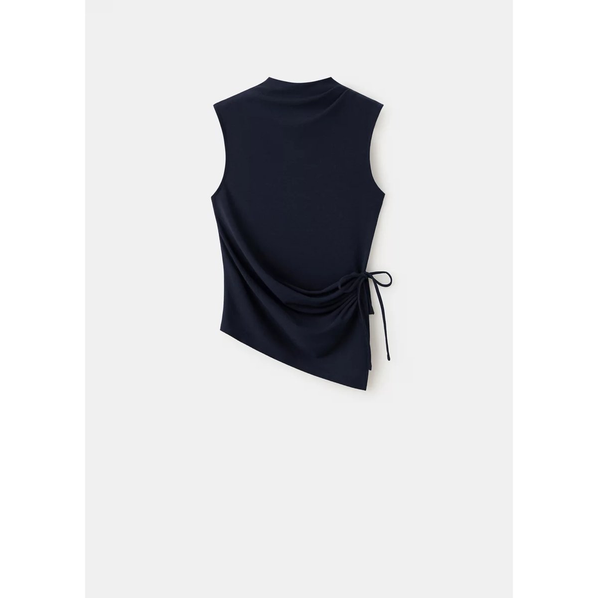 Top en maille bas asymétrique bleu marine, MANGO