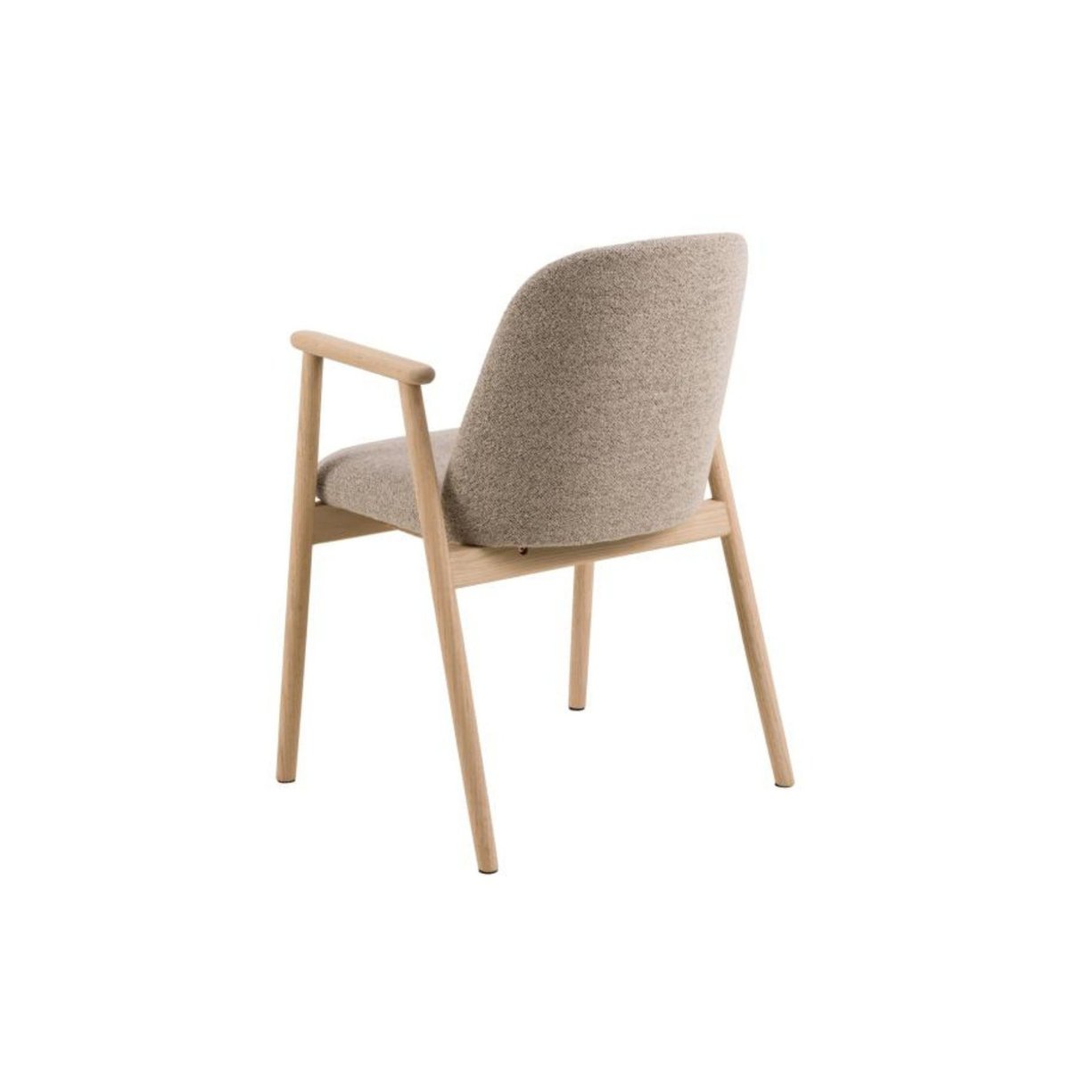 Chaises en chêne blanchi et tissu bouclette beige (lot de 2) - LEA beige, HELLIN, DEPUIS 1862