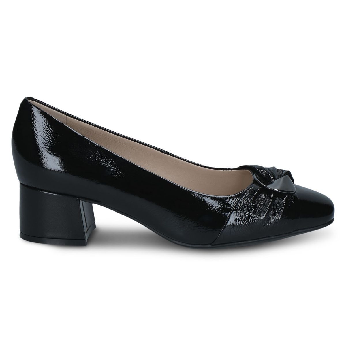 Escarpin en cuir noir mat, CAPRICE