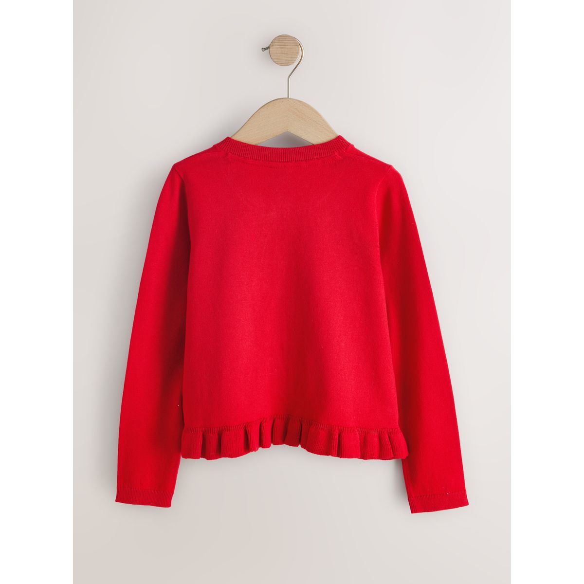 Cardigan d’école à basque en coton rouge, NEXT