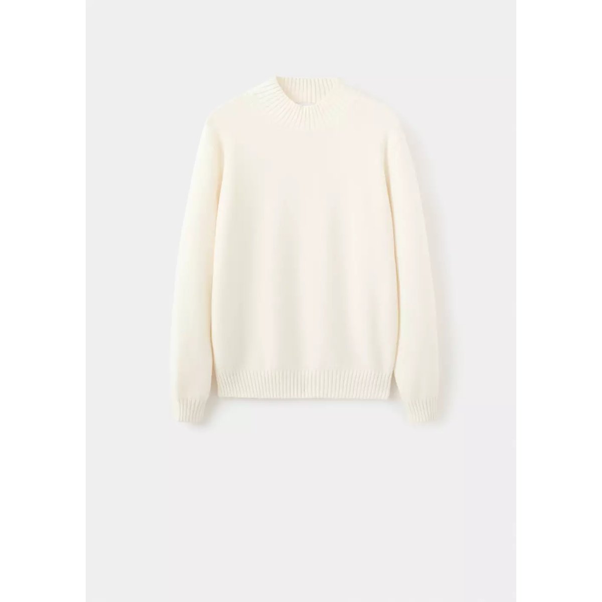 Pull en maille 100 % laine italienne écru, MANGO MAN