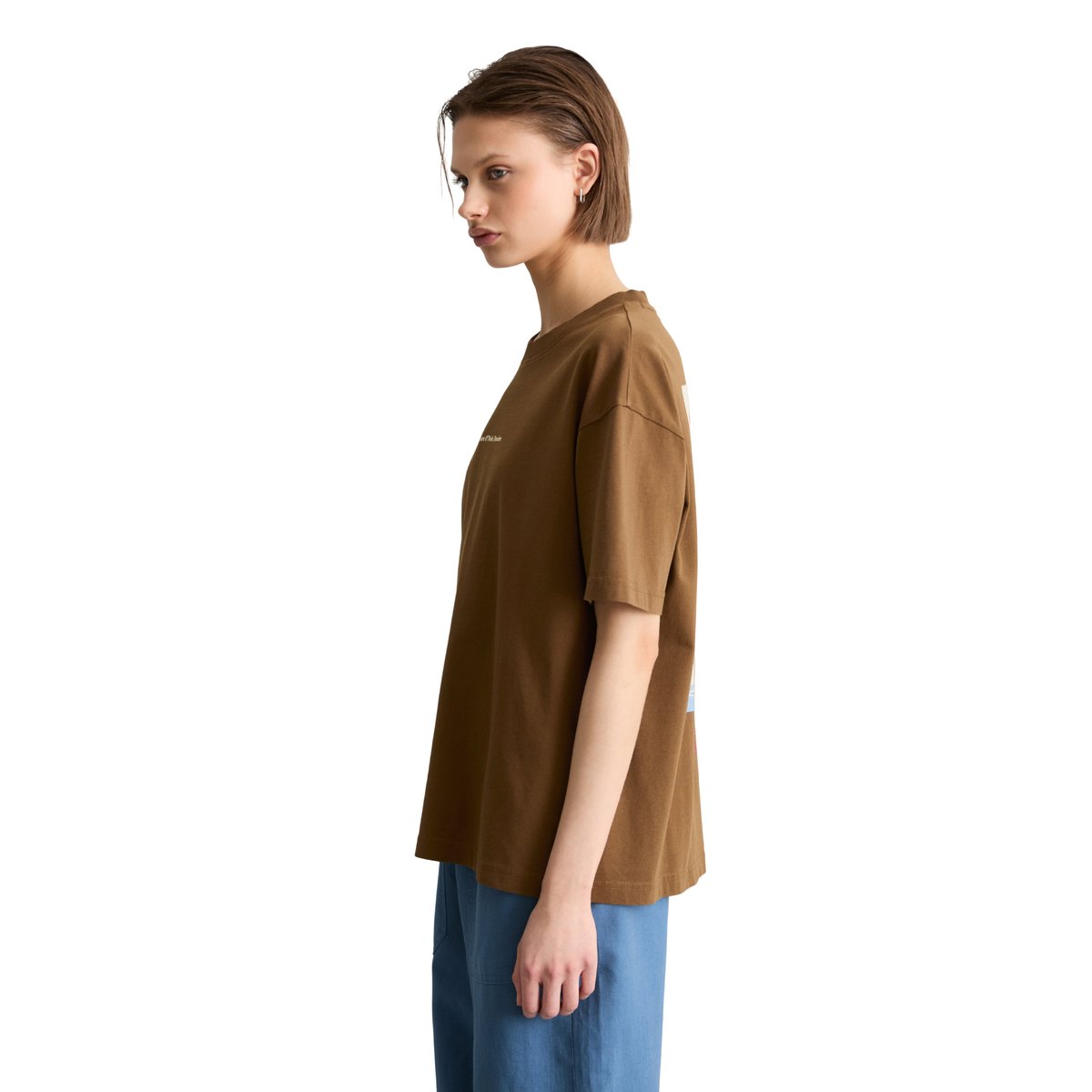 T-shirt ample en coton organique marron, MARC O’POLO DENIM