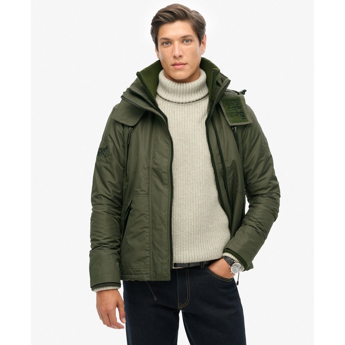 Veste Mountain SD Windcheater vert olive surplus, SUPERDRY