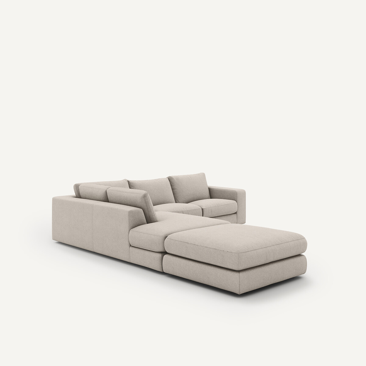 Hoekbank met structuur in viscose en linnen, Skander naturel, AM.PM