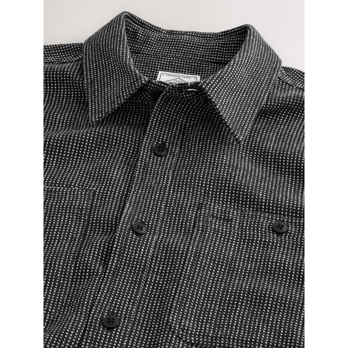 Chemise à manches longues/carreaux/2 poches noir, NEXT