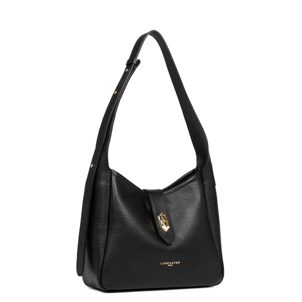 Petit sac seau, Made in France TOP DOUBLE noir - in - nude, LANCASTER