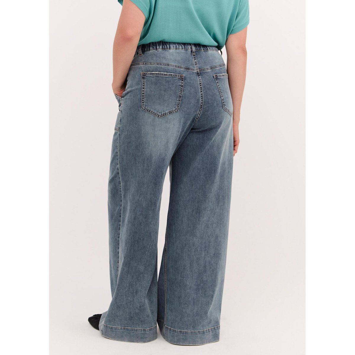 Jean Wide Leg avec maxi poches bleu, FIORELLA RUBINO