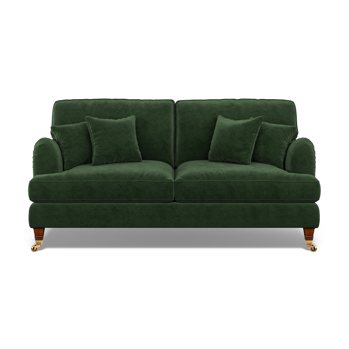 Emeline Velvet 3 Seater Sofa with Castor Legs emerald, ÉDITÉ