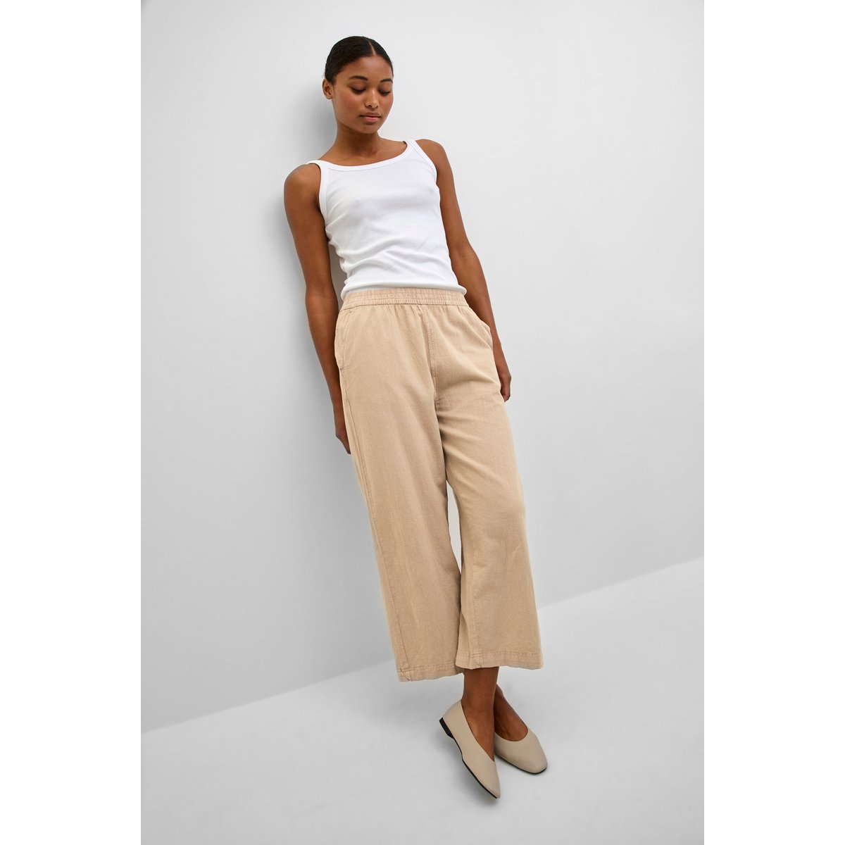 Pantalon casual beige classic sand, KAFFE
