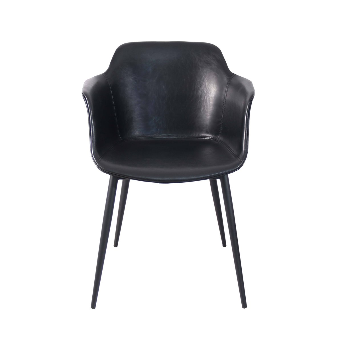 Lot de 2 fauteuils industriel en polypropylène, TESS noir, OVIALA
