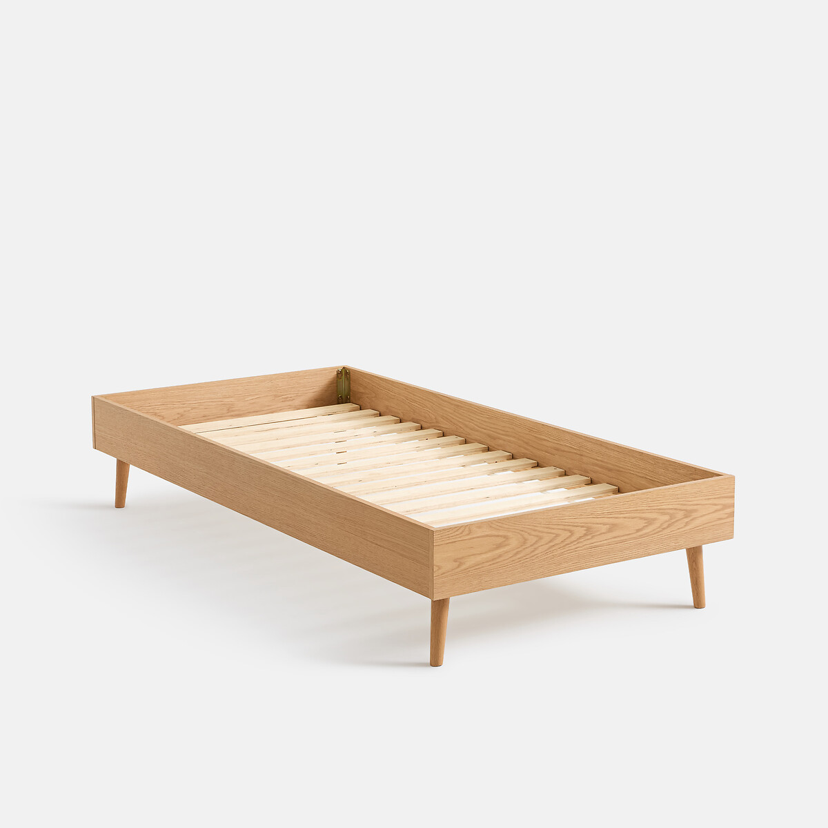 Miji oak veneer bed with bed base oak, LA REDOUTE INTERIEURS