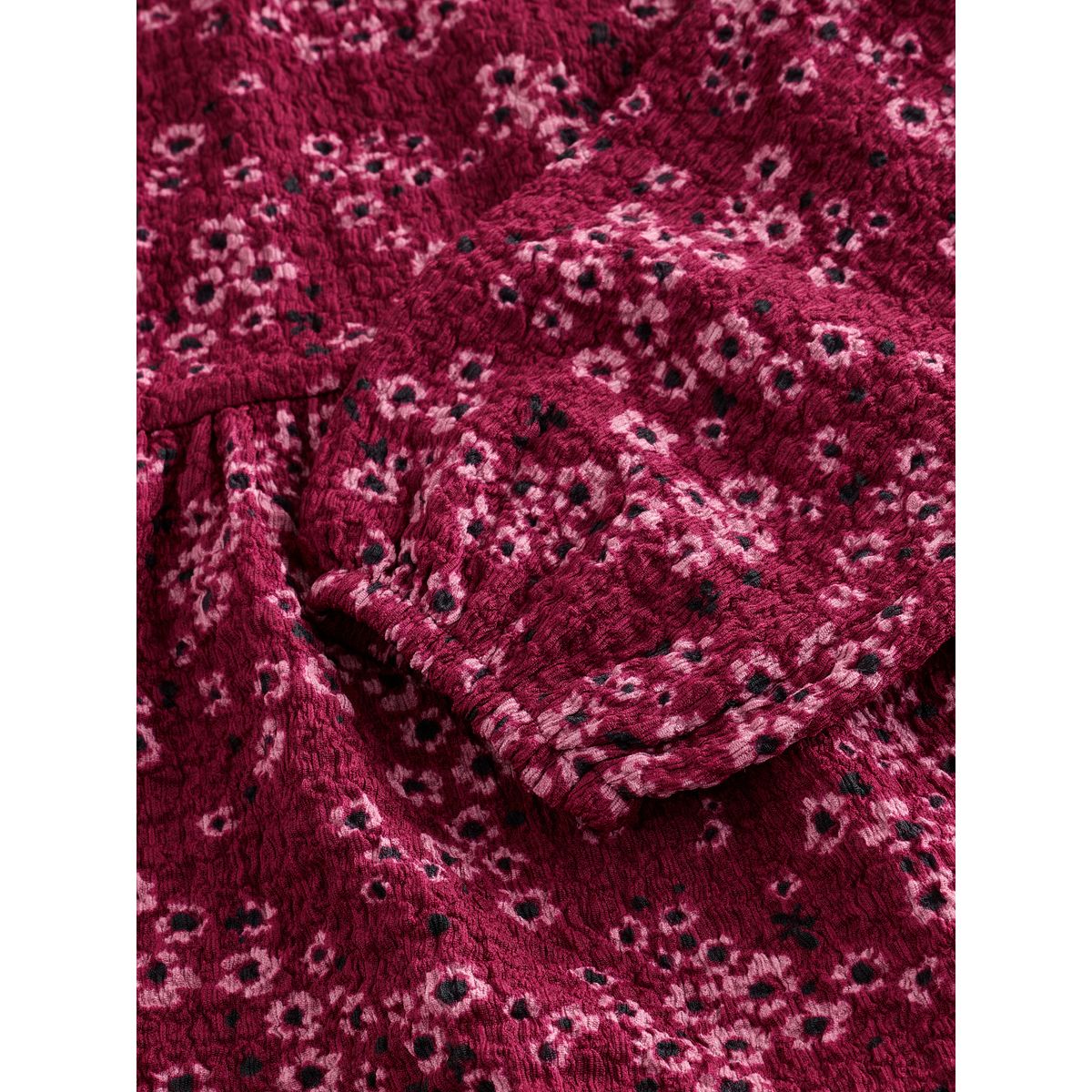 Robe à manches longues en jersey froissé prune rose, NEXT