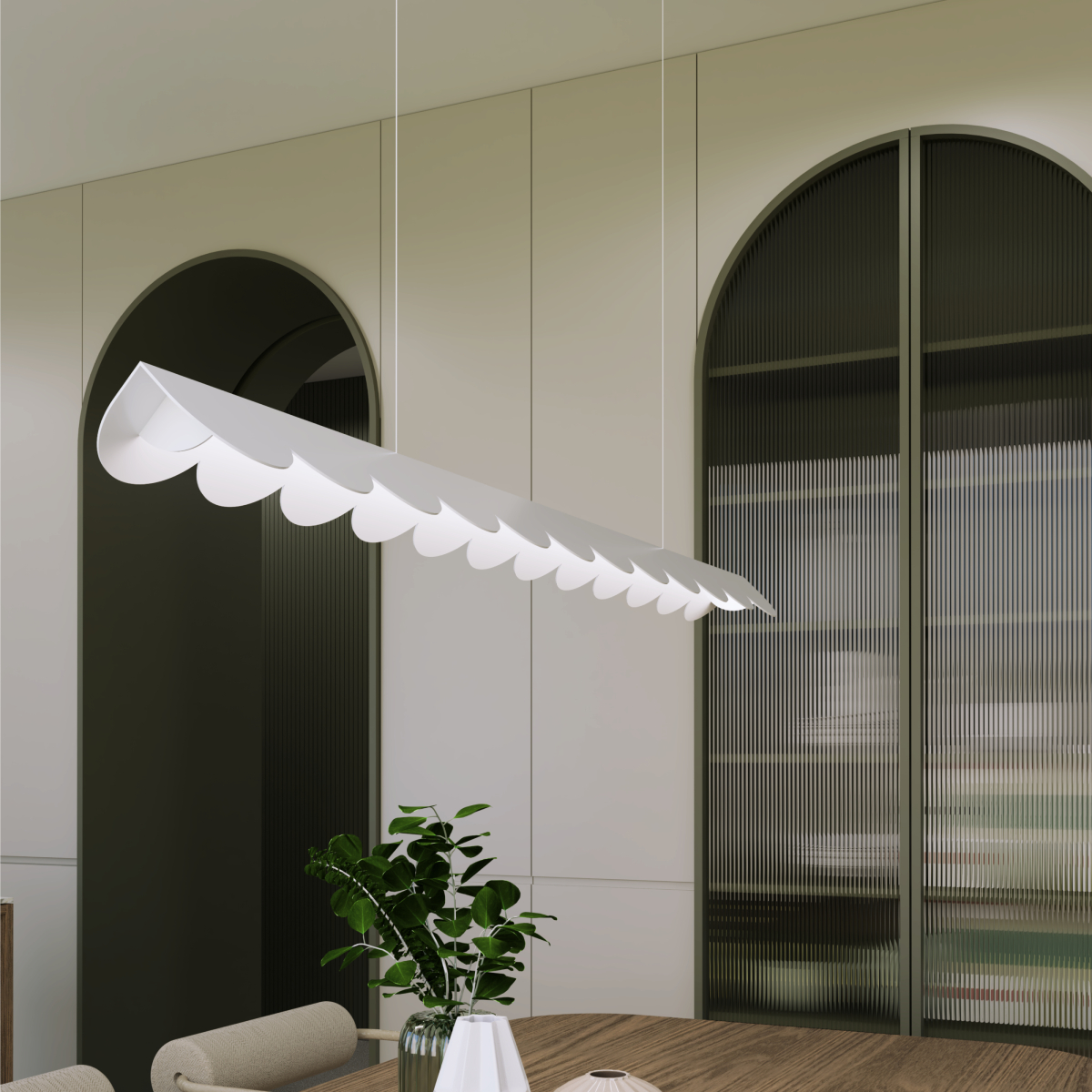Suspension Aluminium Taupe LED 1 Biscuit taupe, EDEN