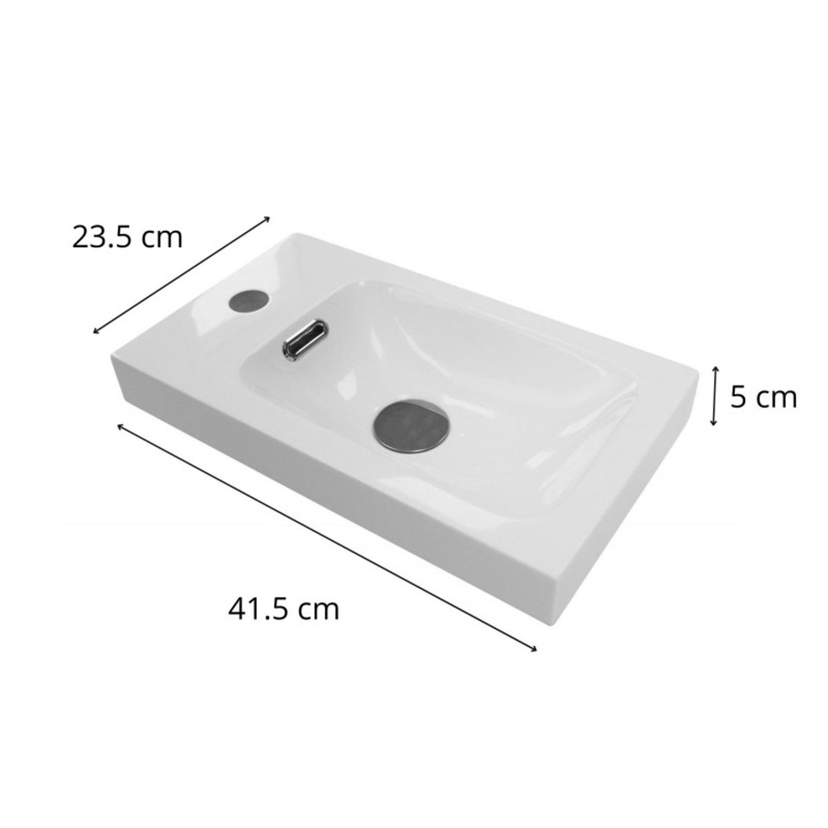 Vasque lave-mains en résine Hampton blanc brillant, MOB IN