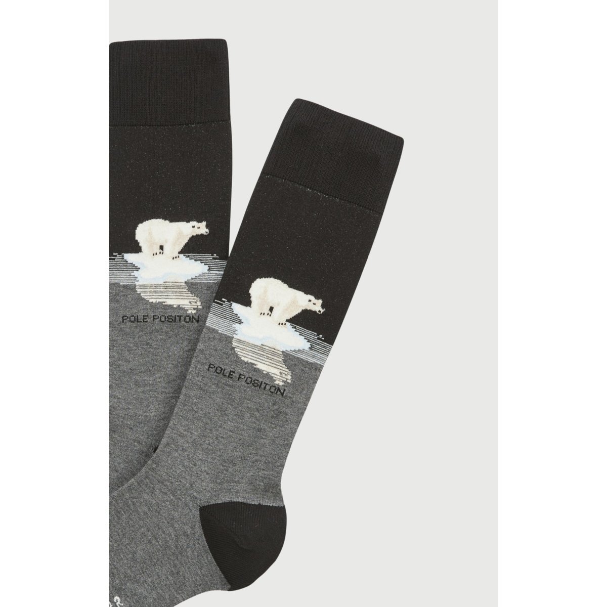 Chaussettes en coton imprimé Pôle position Gris noir, ARTHUR