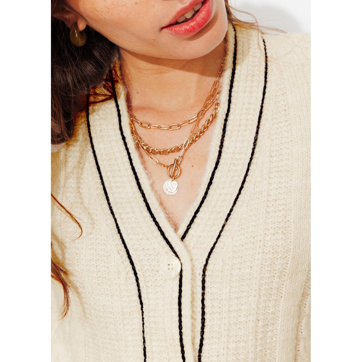 Cardigan torsadé ecru, PROMOD