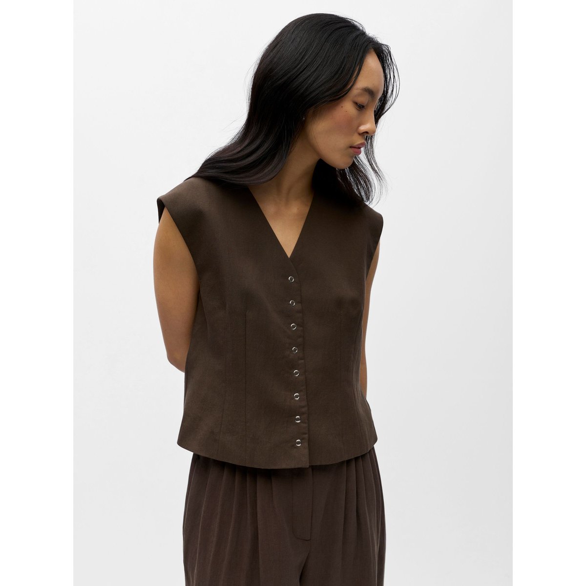 Gilet Sans Manches seal brown, OBJECT