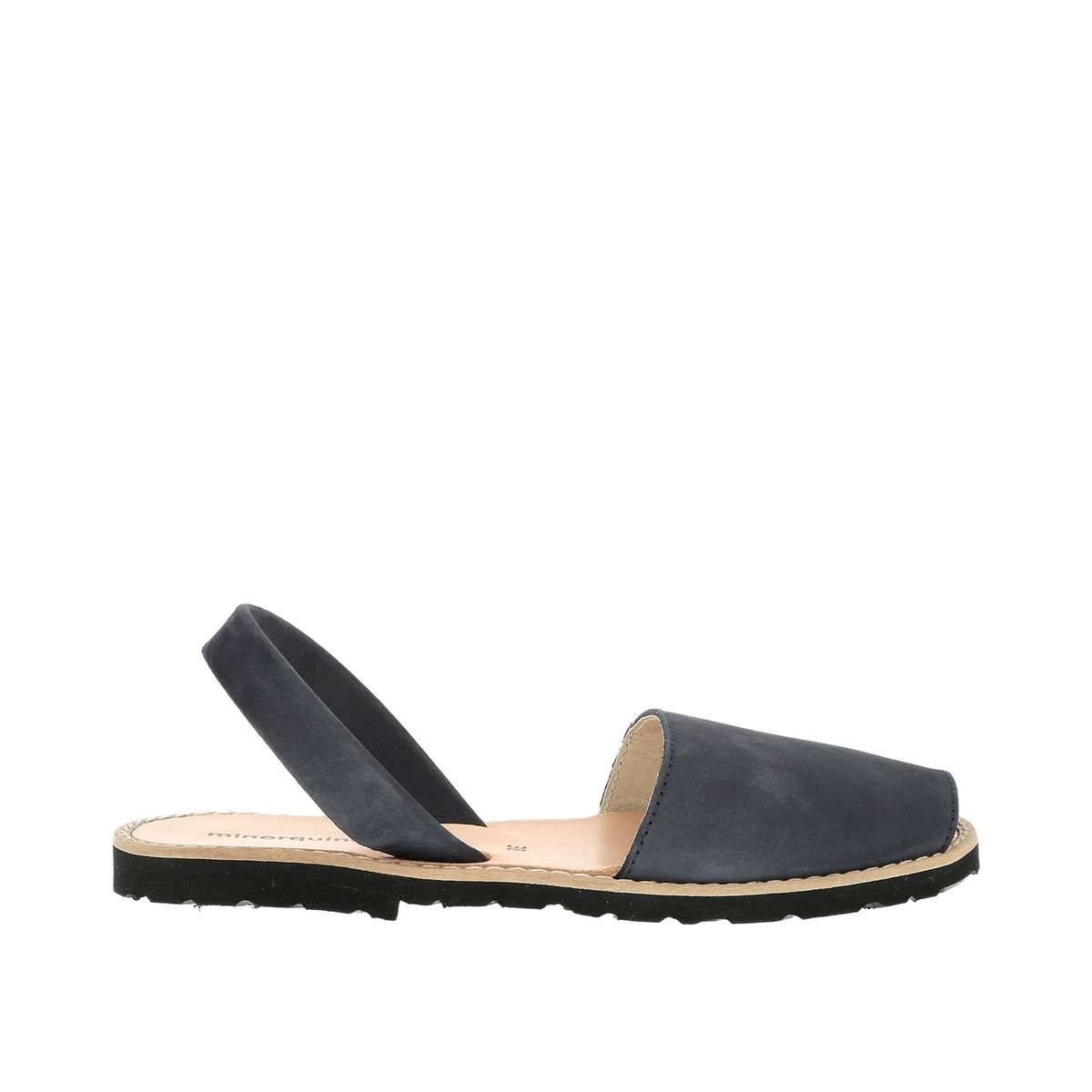 Sandales en cuir AVARCA NUBUCK bleu marine, MINORQUINES