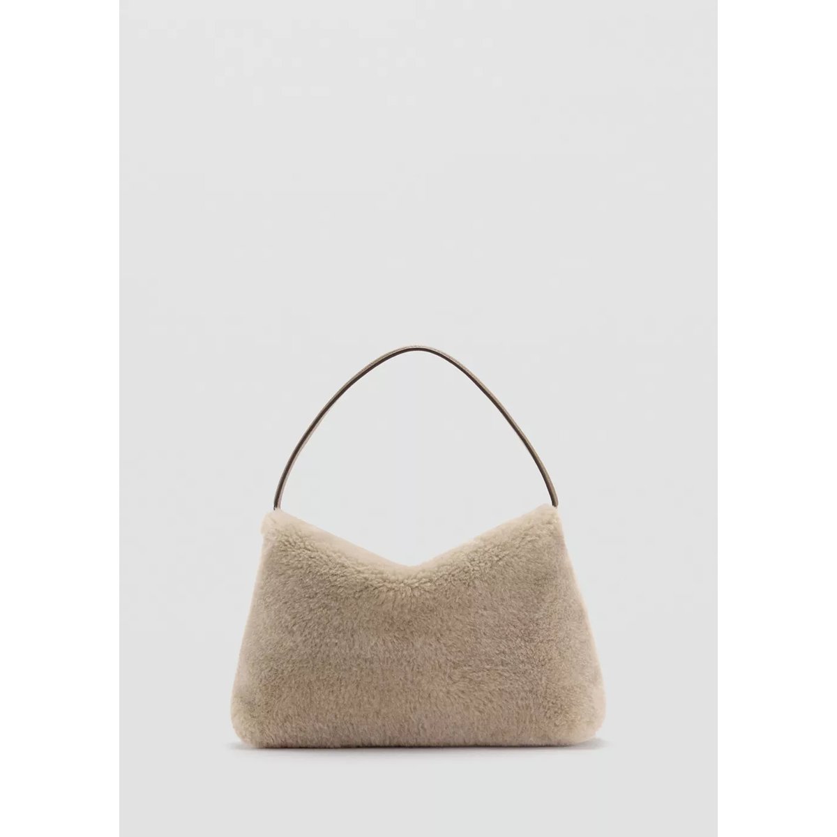 Sac seau imitation mouton beige, MANGO