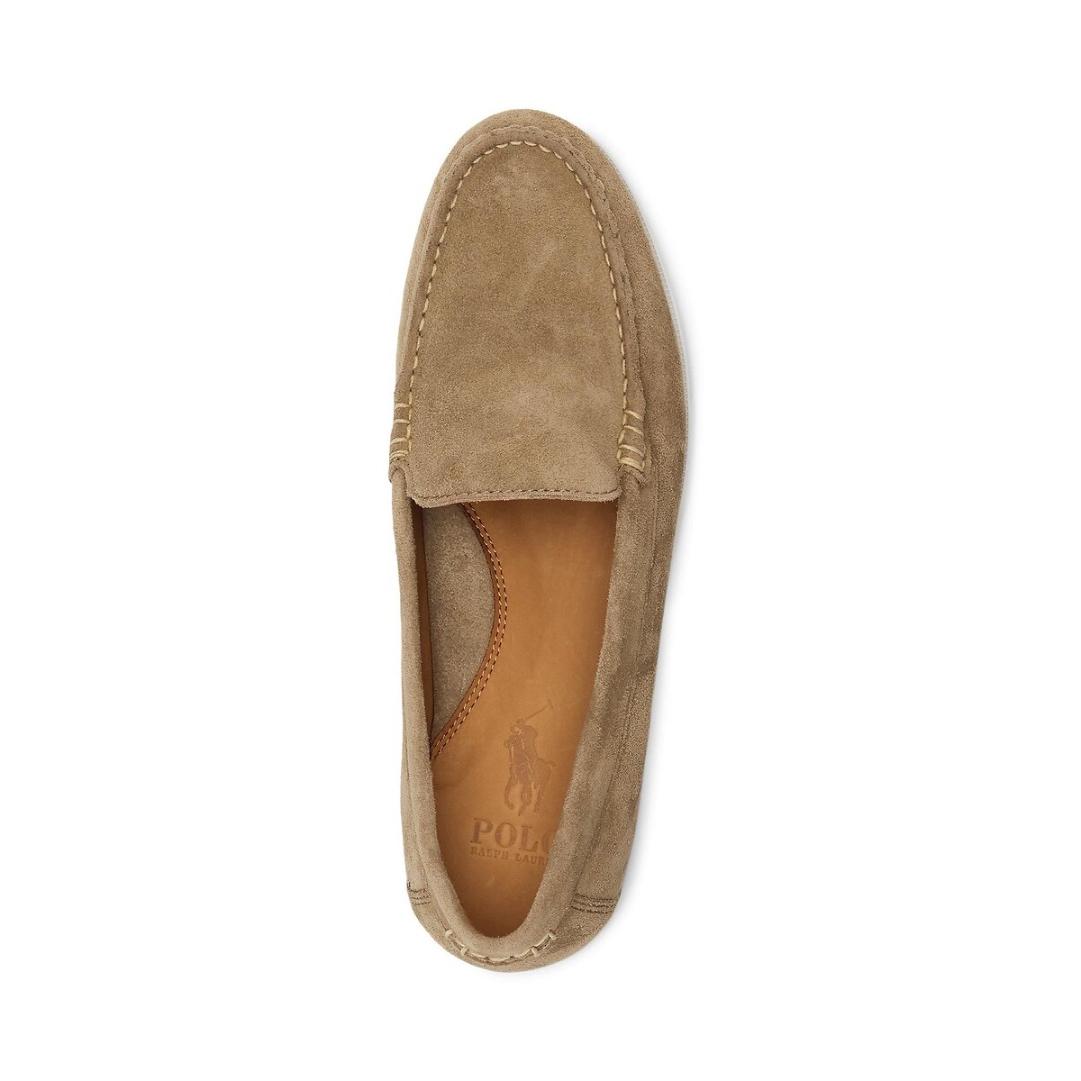Mocassins en cuir suédé Merton taupe, POLO RALPH LAUREN