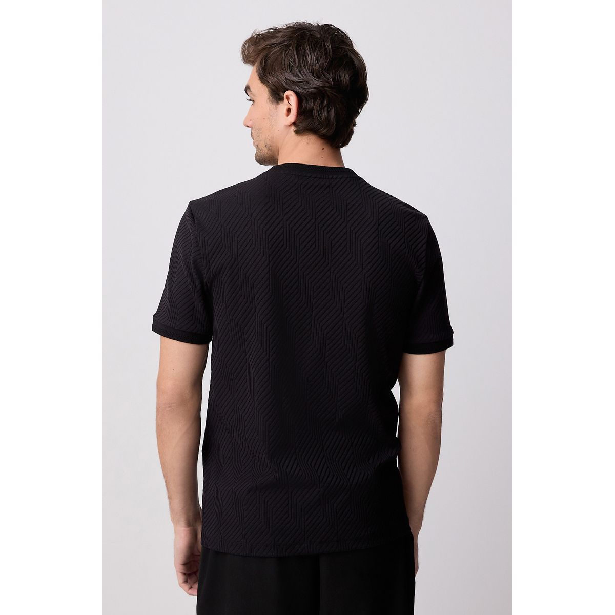 T-shirt élégant texturé noir, NEXT