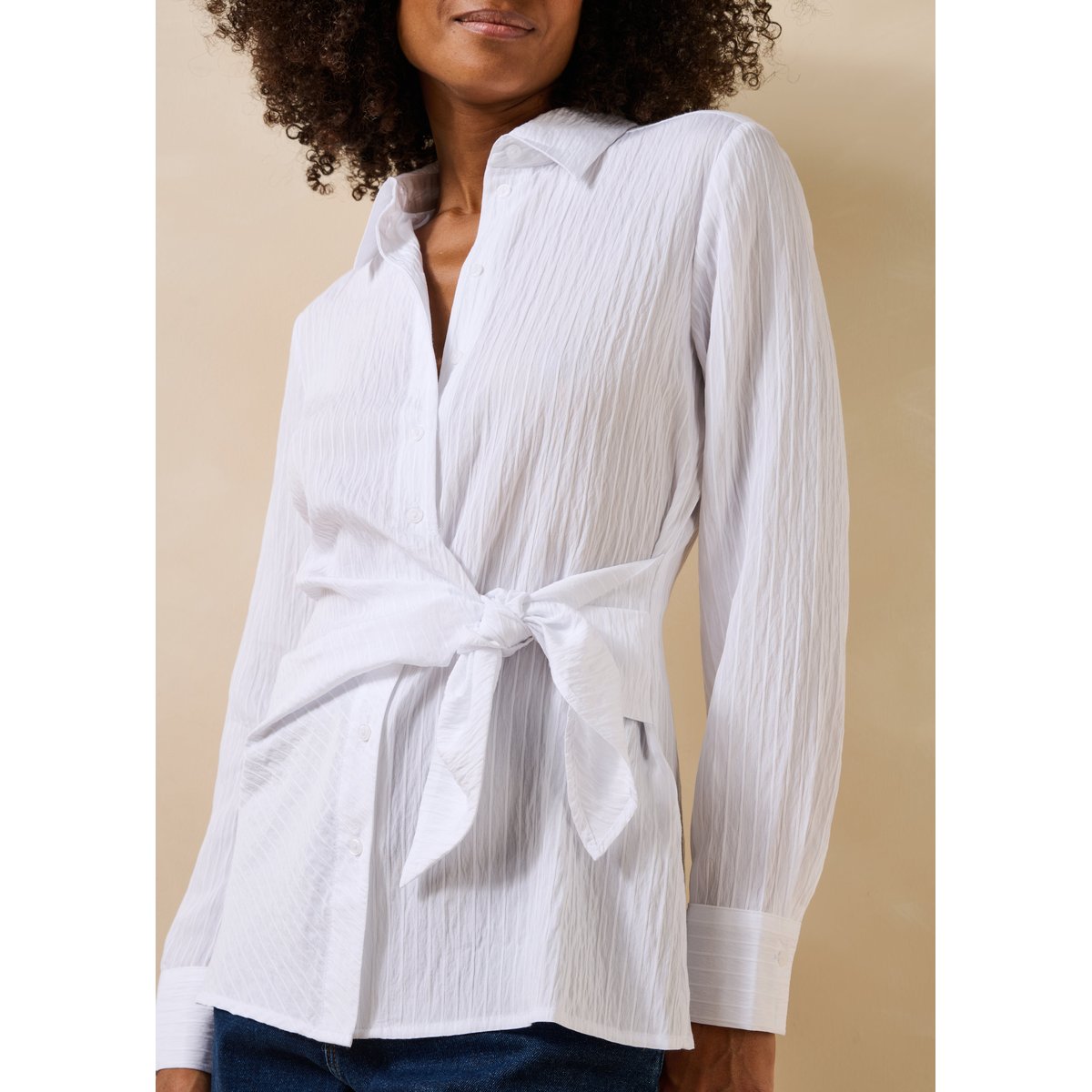Chemise avec pan à nouer blanc, LA FEE MARABOUTEE