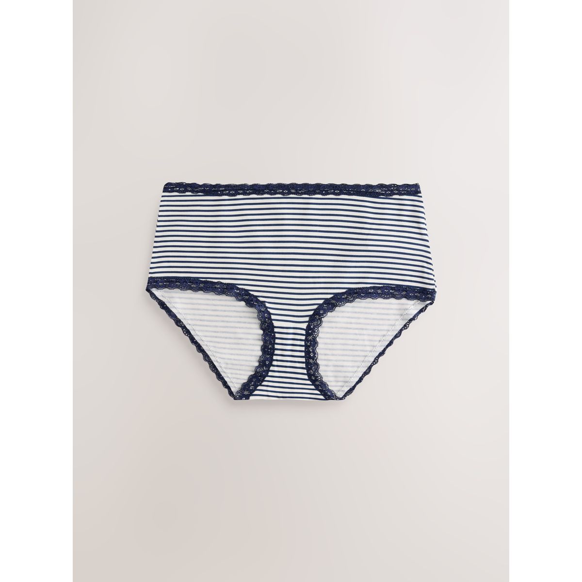 Culotte en dentelle et coton, lot de 4 bleu marine rayé, NEXT