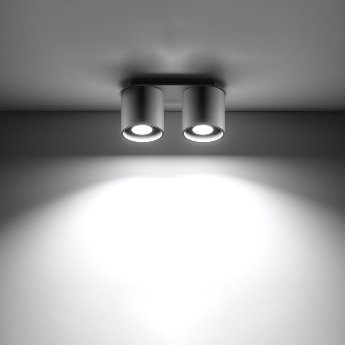 Plafonnier Aluminium Gris GU10 2 Orbis gris, EDEN