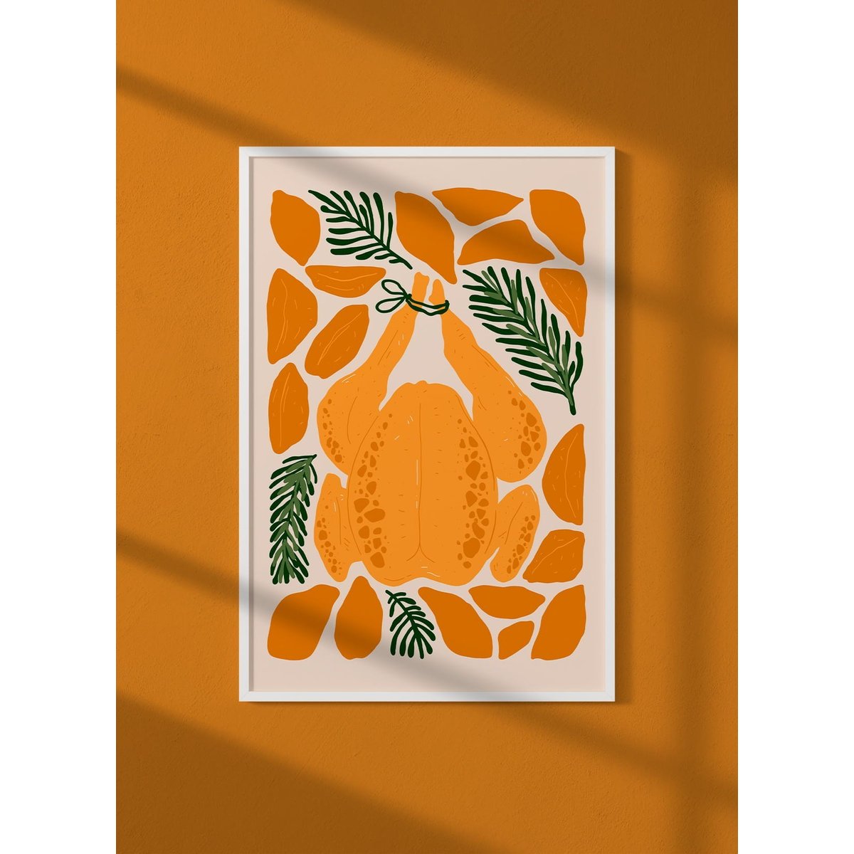 Affiche Poulet Rôti aux Herbes blanc, L'AFFICHERIE