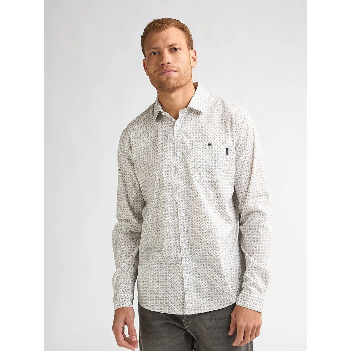 Chemise manches longues imprimé blanc, PETROL INDUSTRIES