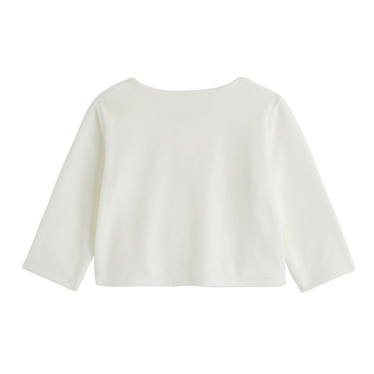 Ensemble bébé gilet et pantalon avec pieds en velours Doucette ecru, PETIT BEGUIN
