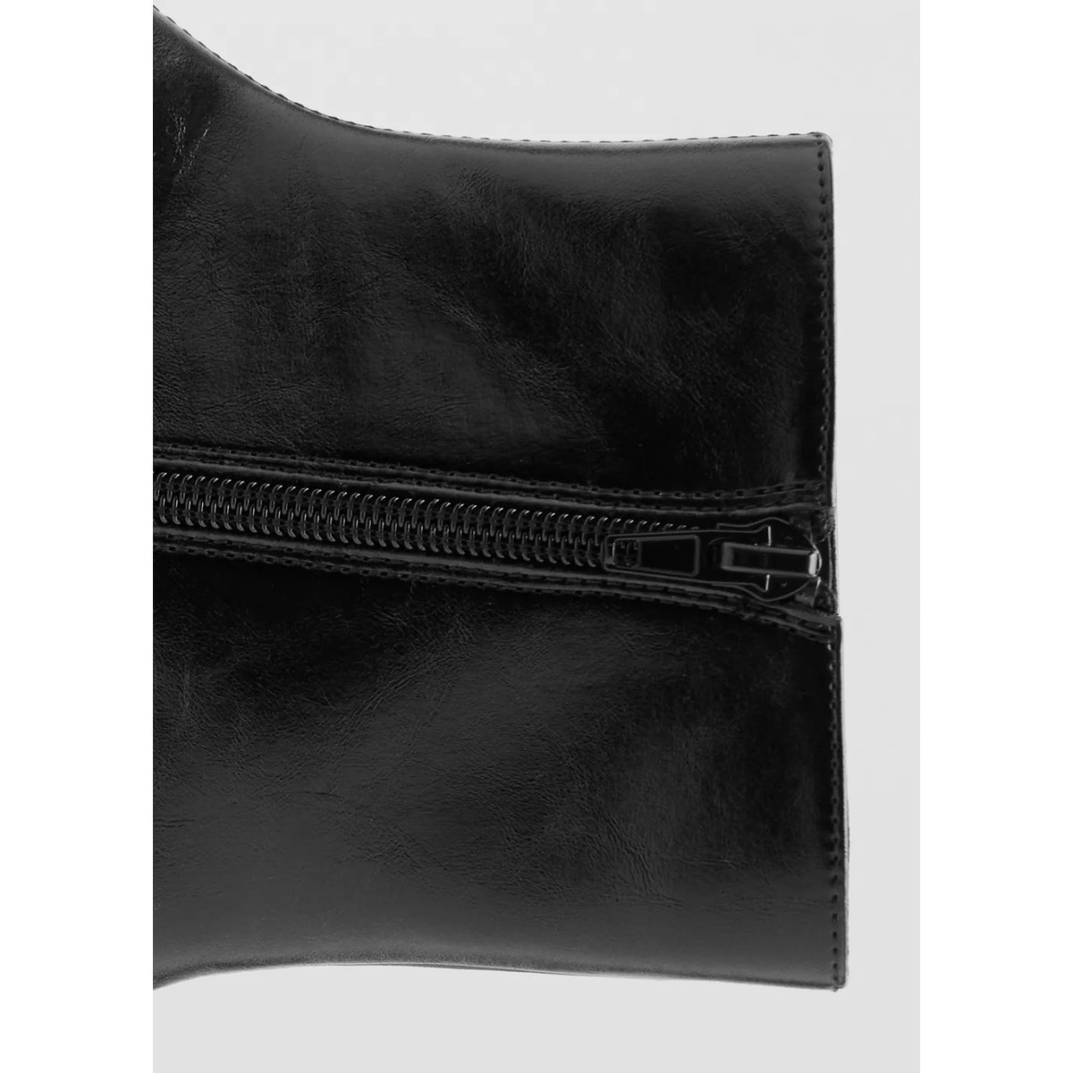 Bottines kitten heel pointues noir, MANGO