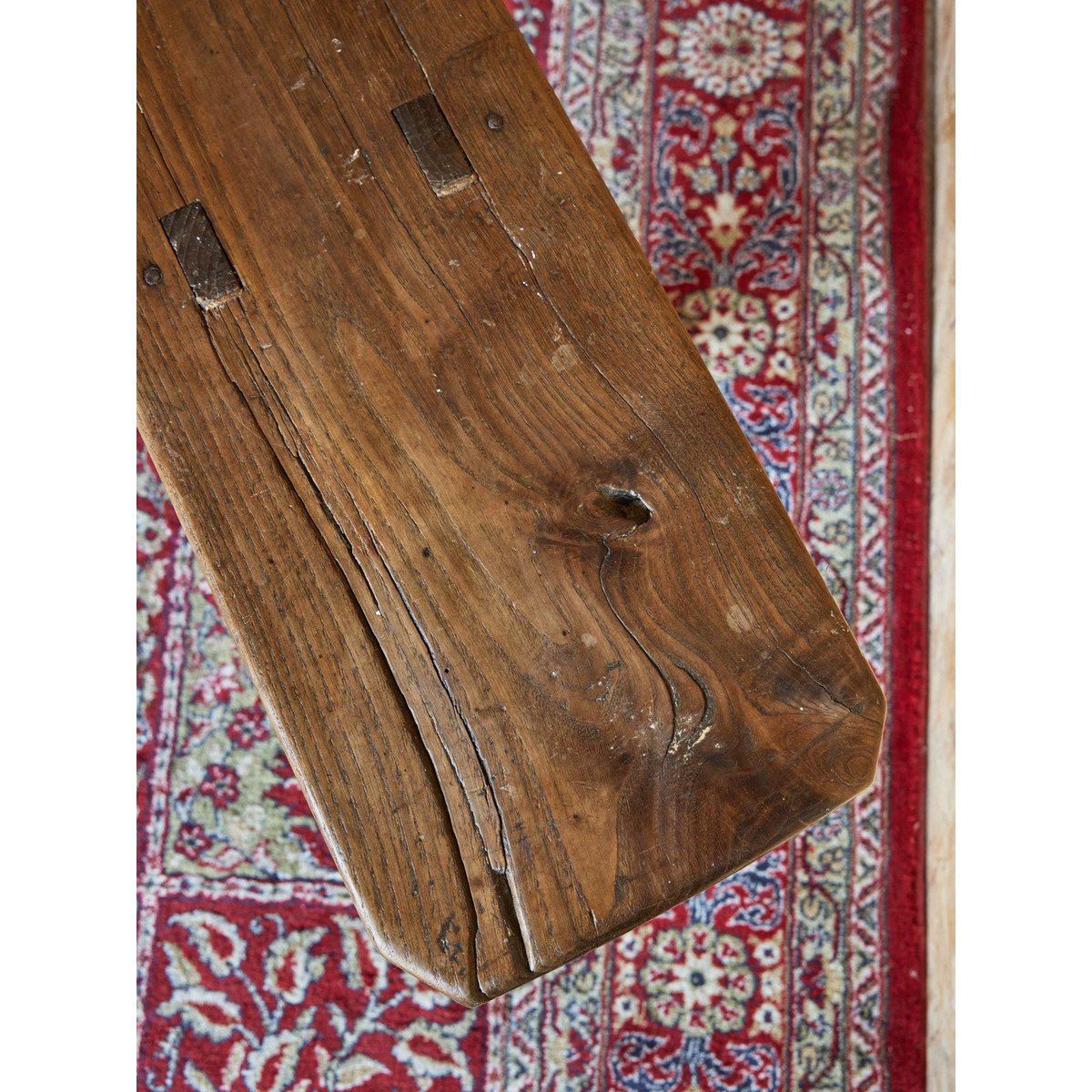Banc de ferme en bois Antoine N°430 - Bon état bois clair, DEBONGOUT