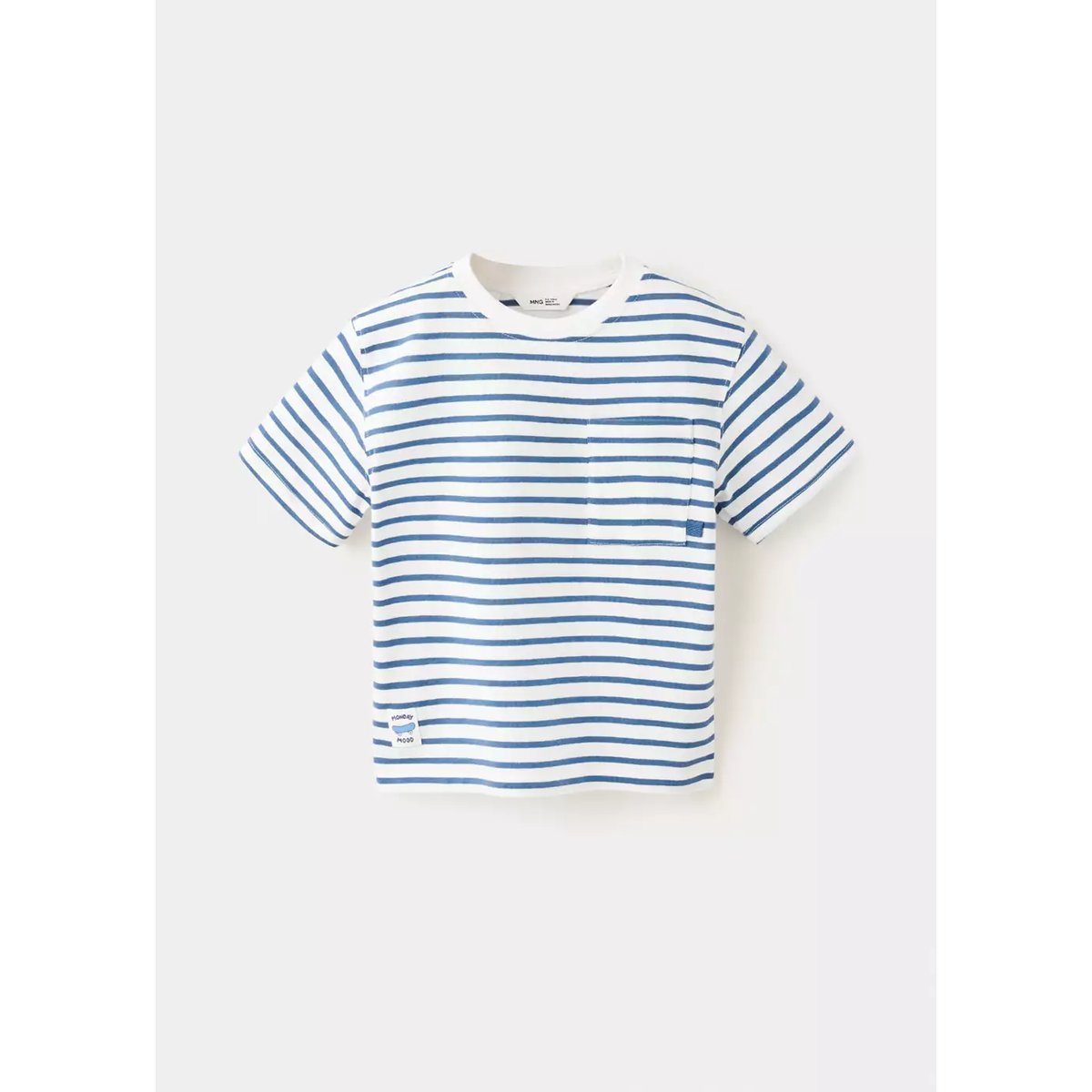 T-shirt à rayures poche blanc, MANGO BABY