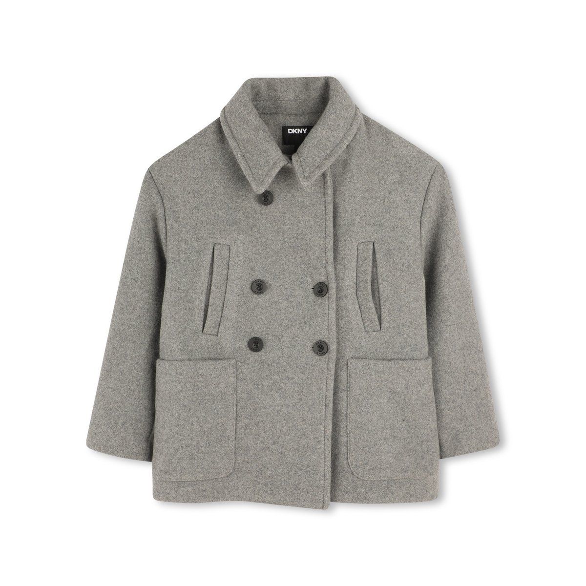 MANTEAU EN TISSU DE LAINE gris chine fonce, DKNY