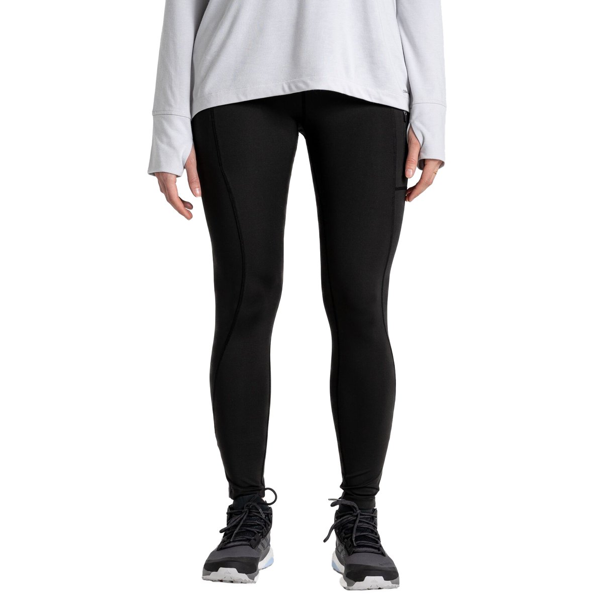 Legging long à taille élastiquée style sportif KIWI PRO noir, CRAGHOPPERS