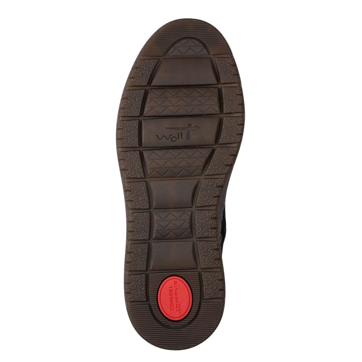 Bottine en cuir noir combiné, TAMARIS